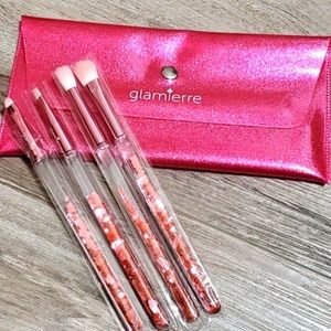 NEW Glamierre Pink Luxe Glitter Eyeshadow brush set